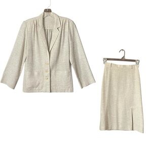 VTG. JM Concepts in Sportwear Rayon & Flax 2 piece Blazer & Skirt.Vintage 7.